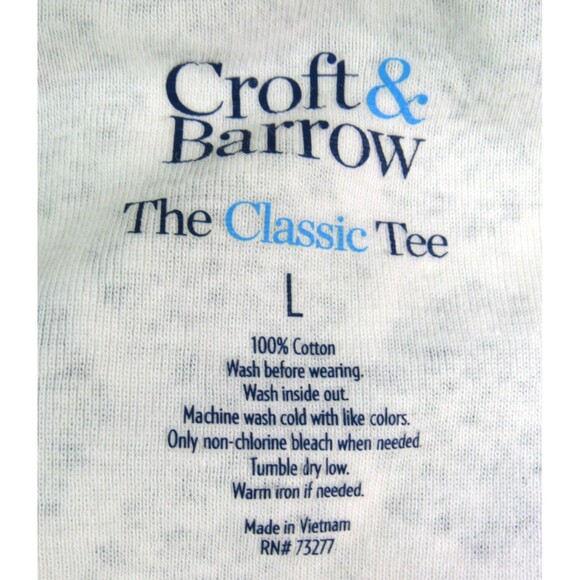Croft & Barrow Classic Tee Top Long Sleeve V-Neck Green White Floral Size L - Picture 2 of 6